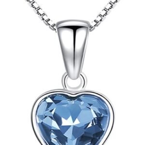 #GN012 Buddhavow Sweet Heart of the Ocean Sterling Silver Austrian Crystal collarbone chain Exquisite Elegant Jewelry Necklace Pendant