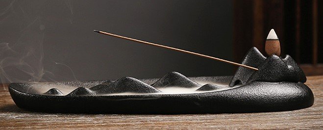 #IB009 Buddhavow Zen mountain cloud sea fisherman boat ceramic plug multi-function incense burner ornaments:圖片 4