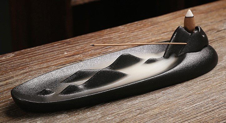 #IB009 Buddhavow Zen mountain cloud sea fisherman boat ceramic plug multi-function incense burner ornaments:圖片 6