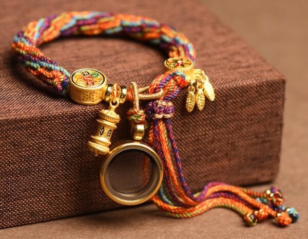 #TB001 Buddhavow Tibet's Hand-Woven Style Hand Rope Lucky Five Masters Colorful Reincarnation Knot String Bracelet