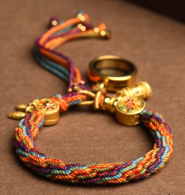 #TB001 Buddhavow Tibet's Hand-Woven Style Hand Rope Lucky Five Masters Colorful Reincarnation Knot String Bracelet：圖片 9