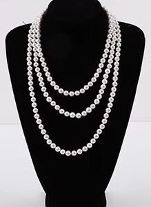 #GN005 Buddhavow long High-gloss glass pearls noble light luxury Elegant new tide Jewelry Necklace Pendant