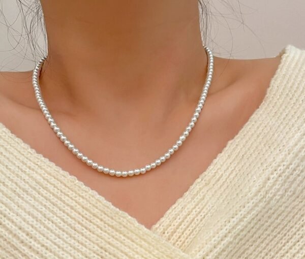 #GN001 Buddhavow Elegant Textured Pearl Lock Bone Chain Jewelry Necklace Pendant：圖片 3