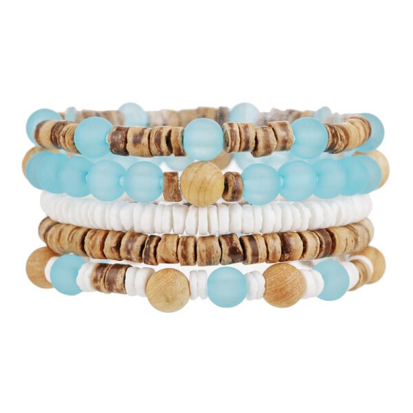 #MB005 Buddhavow Bohemian Beach Vacation Style Multi-Layer Stacked Wear Wooden Coconut Shells Strings Bracelet Beads Nepalese Men's Jewelry