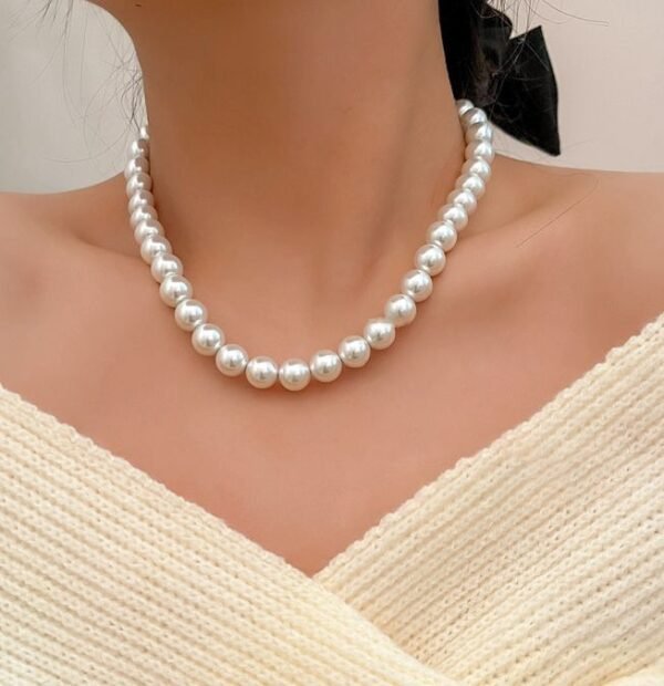 #GN001 Buddhavow Elegant Textured Pearl Lock Bone Chain Jewelry Necklace Pendant：圖片 4