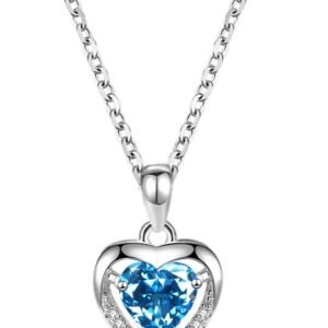 #GN013 Buddhavow Sweet Heart of the Ocean S925 Sterling Silver collarbone chain Exquisite Elegant accessories Jewelry Necklace Pendant