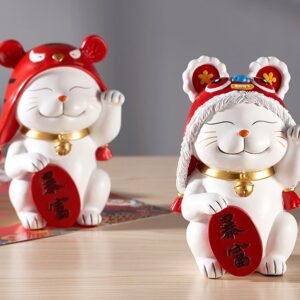 #PE002 Buddhavow Creative fortune Cat Ornaments Cute Get Rich Bring Money Festive Decoration Crafts