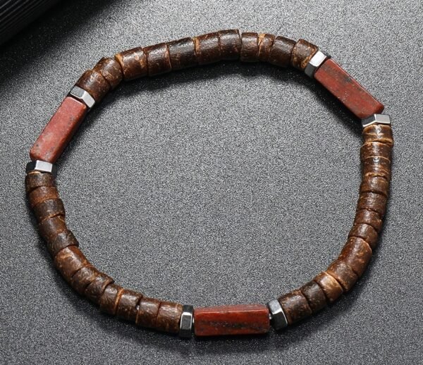 #MB002 Buddhavow Natural Stone Coffee Wood Beads Strings Nepalese Wind Men's Jewelry：圖片 2