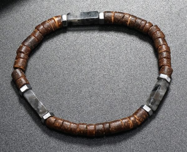 #MB002 Buddhavow Natural Stone Coffee Wood Beads Strings Nepalese Wind Men's Jewelry：圖片 4