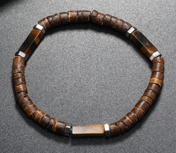 #MB002 Buddhavow Natural Stone Coffee Wood Beads Strings Nepalese Wind Men's Jewelry：圖片 5