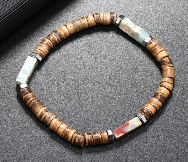#MB002 Buddhavow Natural Stone Coffee Wood Beads Strings Nepalese Wind Men's Jewelry：圖片 6