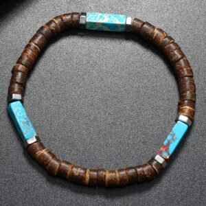 #MB002 Buddhavow Natural Stone Coffee Wood Beads Strings Nepalese Wind Men's Jewelry