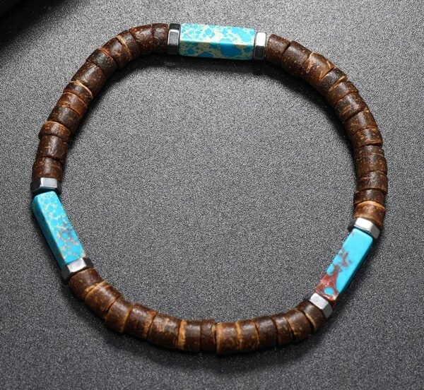 #MB002 Buddhavow Natural Stone Coffee Wood Beads Strings Nepalese Wind Men's Jewelry