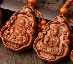 #BP004 Buddhavow Mahogany Guanyin Maitreya Necklace Buddha Pendant