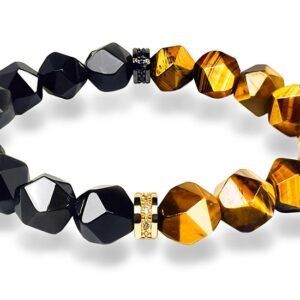 #MB019 Buddhavow Natural Micro Zirconia Obsidian Beaded Bracelet