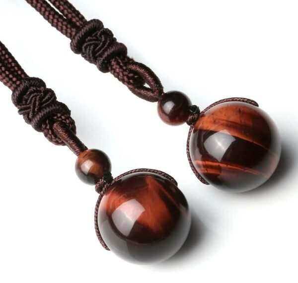#GN019 Buddhavow 16mm Tiger Eye Stone Natural Crystal Pendant Necklace：圖片 9