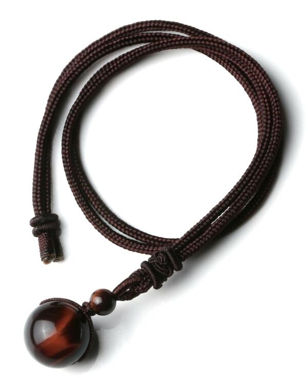 #GN019 Buddhavow 16mm Tiger Eye Stone Natural Crystal Pendant Necklace：圖片 4