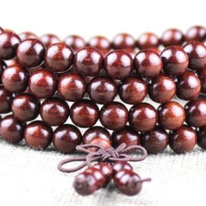 #NB036 Buddhavow Natural Zambian small-leaf rosewood 108-bead string of blood rosewood old-growth high-density Buddhist prayer beads made of wood