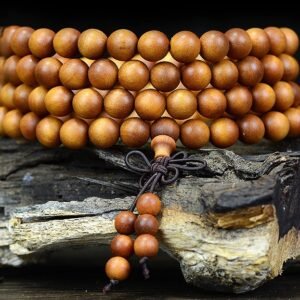 #NB011 Buddhavow Indonesian Old Mountain Sandalwood Old Material Sunken Water 108 Buddha Bead Bracelet Barbie Sandalwood Teak Wood Bracelet