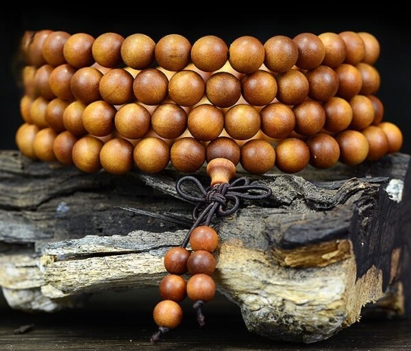 #NB011 Buddhavow Indonesian Old Mountain Sandalwood Old Material Sunken Water 108 Buddha Bead Bracelet Barbie Sandalwood Teak Wood Bracelet