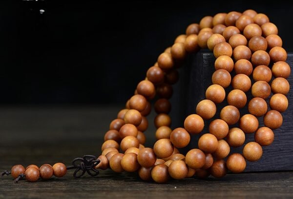#NB011 Buddhavow Indonesian Old Mountain Sandalwood Old Material Sunken Water 108 Buddha Bead Bracelet Barbie Sandalwood Teak Wood Bracelet：圖片 6