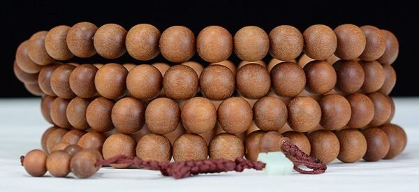 #NB011 Buddhavow Indonesian Old Mountain Sandalwood Old Material Sunken Water 108 Buddha Bead Bracelet Barbie Sandalwood Teak Wood Bracelet：圖片 4
