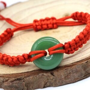 #LS003 Buddhavow Peace & Safe Knot Bracelet Hand-woven Red Cord Men's and Women's Leather Cord Beaded Bracelet Gift