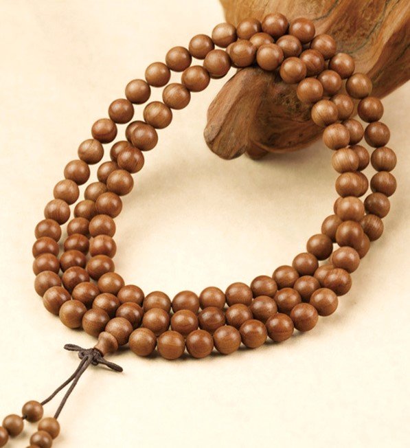 #NB053 Buddhavow Natural raw cinnabar 108-bead Buddhist prayer beads bracelet