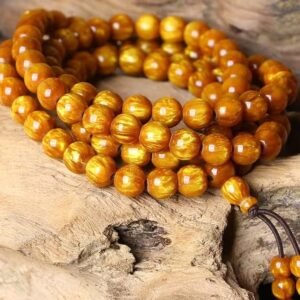 #NB002 Buddhavow Imperial Blood Dragon Wood Bead Bracelet Agarwood Pine Seed Bracelet 108 Bead Buddhist Prayer Beads