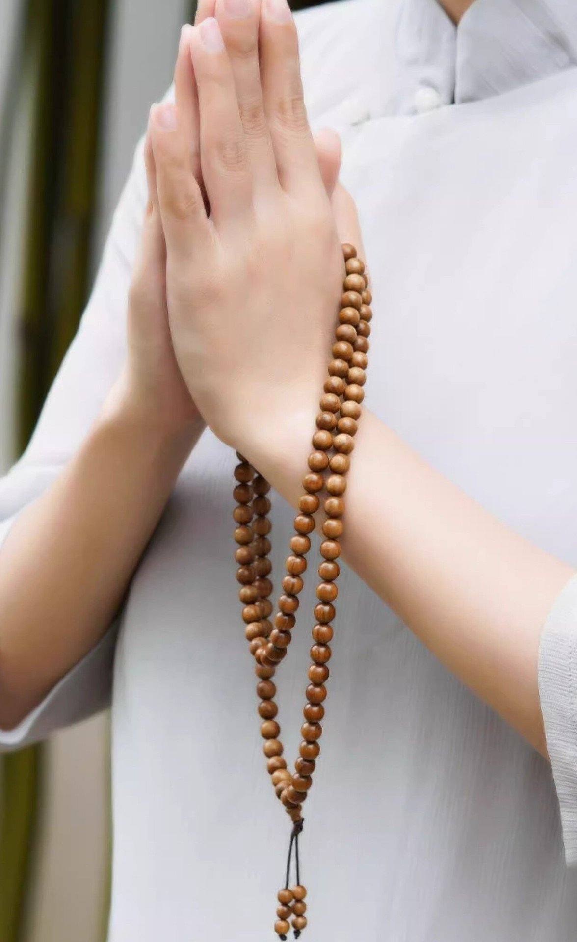 #NB053 Buddhavow Natural raw cinnabar 108-bead Buddhist prayer beads bracelet:圖片 2