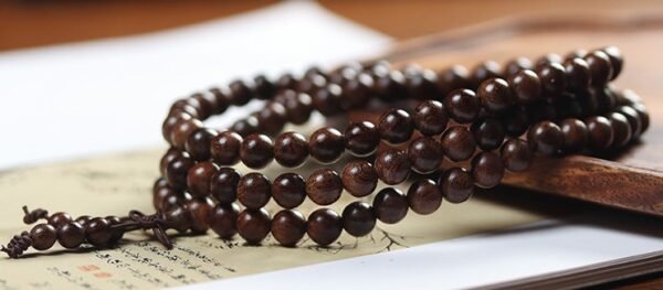 #NB006 Buddhavow Old-growth golden thread sandalwood 108-bead bracelet prayer beads ethnic retro style new Chinese-style prayer beads：圖片 6