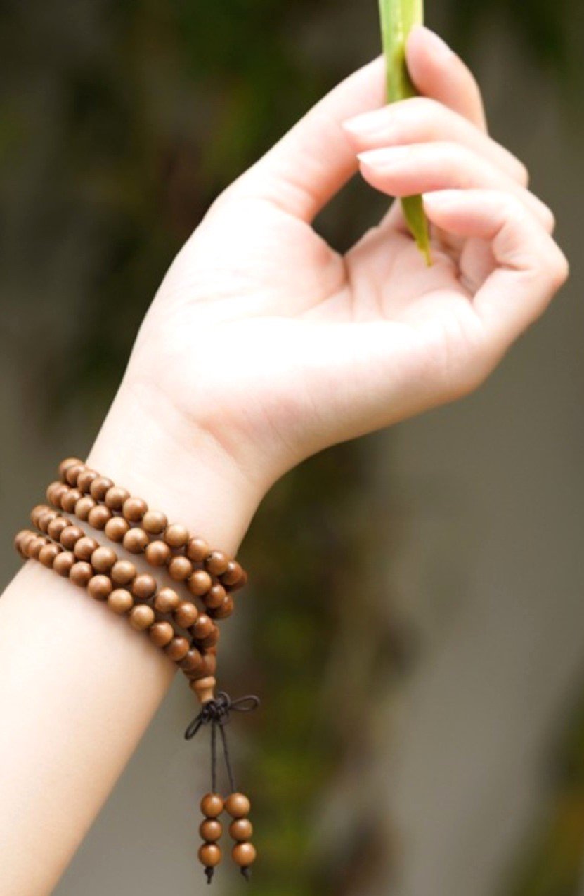 #NB053 Buddhavow Natural raw cinnabar 108-bead Buddhist prayer beads bracelet:圖片 6