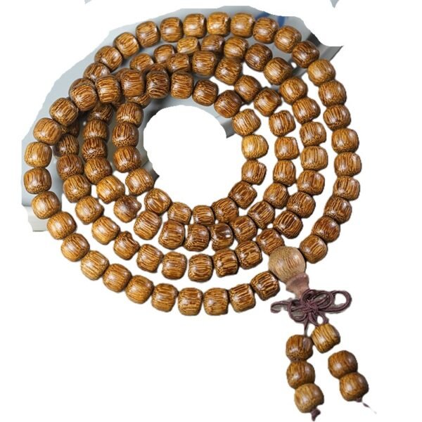 #NB004 Buddhavow White Agarwood Old-Style Bead 108-Bead Bracelet, Prayer Beads, Buddhist Beads Unisex Style, Playable Wooden Bead String：圖片 3