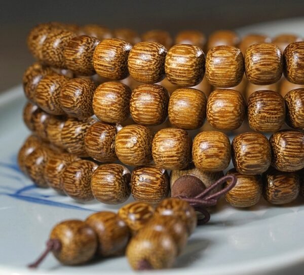 #NB004 Buddhavow White Agarwood Old-Style Bead 108-Bead Bracelet, Prayer Beads, Buddhist Beads Unisex Style, Playable Wooden Bead String