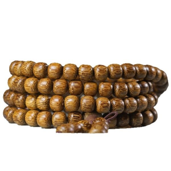 #NB004 Buddhavow White Agarwood Old-Style Bead 108-Bead Bracelet, Prayer Beads, Buddhist Beads Unisex Style, Playable Wooden Bead String：圖片 4