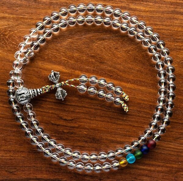 #NB003 Buddhavow White crystal bracelet with 108 white crystal Buddha beads multi-strand white crystal bracelet：圖片 9