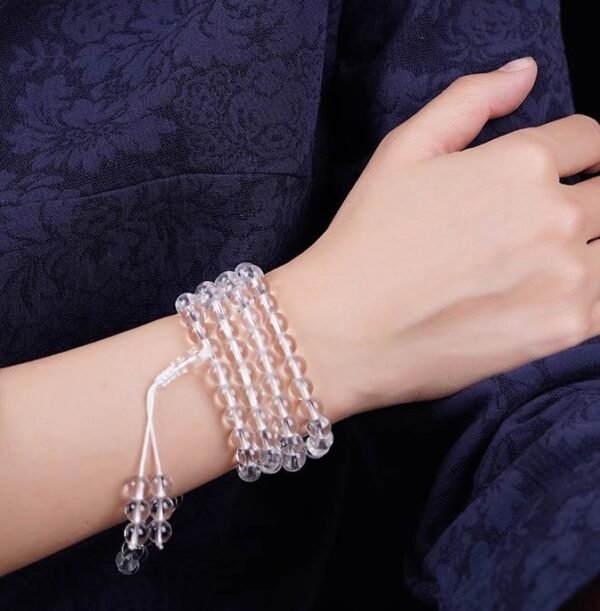 #NB003 Buddhavow White crystal bracelet with 108 white crystal Buddha beads multi-strand white crystal bracelet：圖片 7
