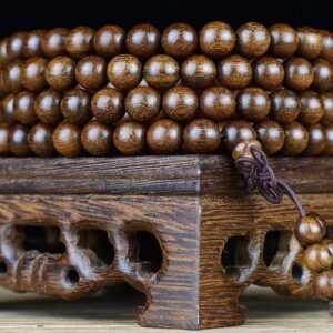 #NB006 Buddhavow Old-growth golden thread sandalwood 108-bead bracelet prayer beads ethnic retro style new Chinese-style prayer beads