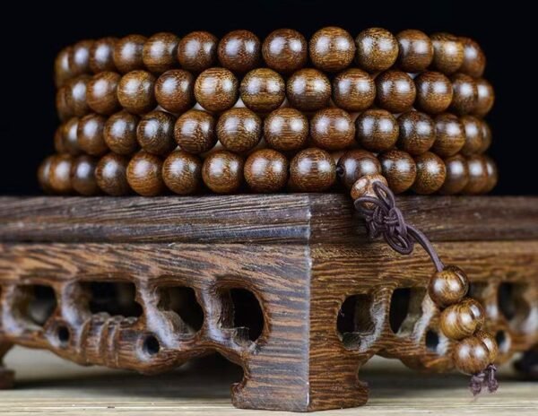 #NB006 Buddhavow Old-growth golden thread sandalwood 108-bead bracelet prayer beads ethnic retro style new Chinese-style prayer beads